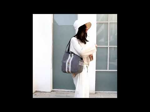 Túi Tote canvas vintage nữ cao cấp họa tiết thổ cẩm dọc – KVKY – 1562