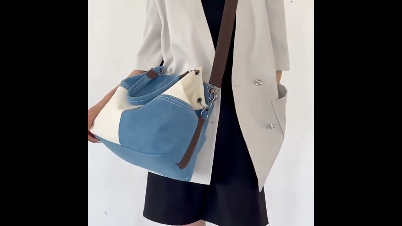 Túi xách canvas nữ cao cấp, màu caro cổ điển – KVKY 2113