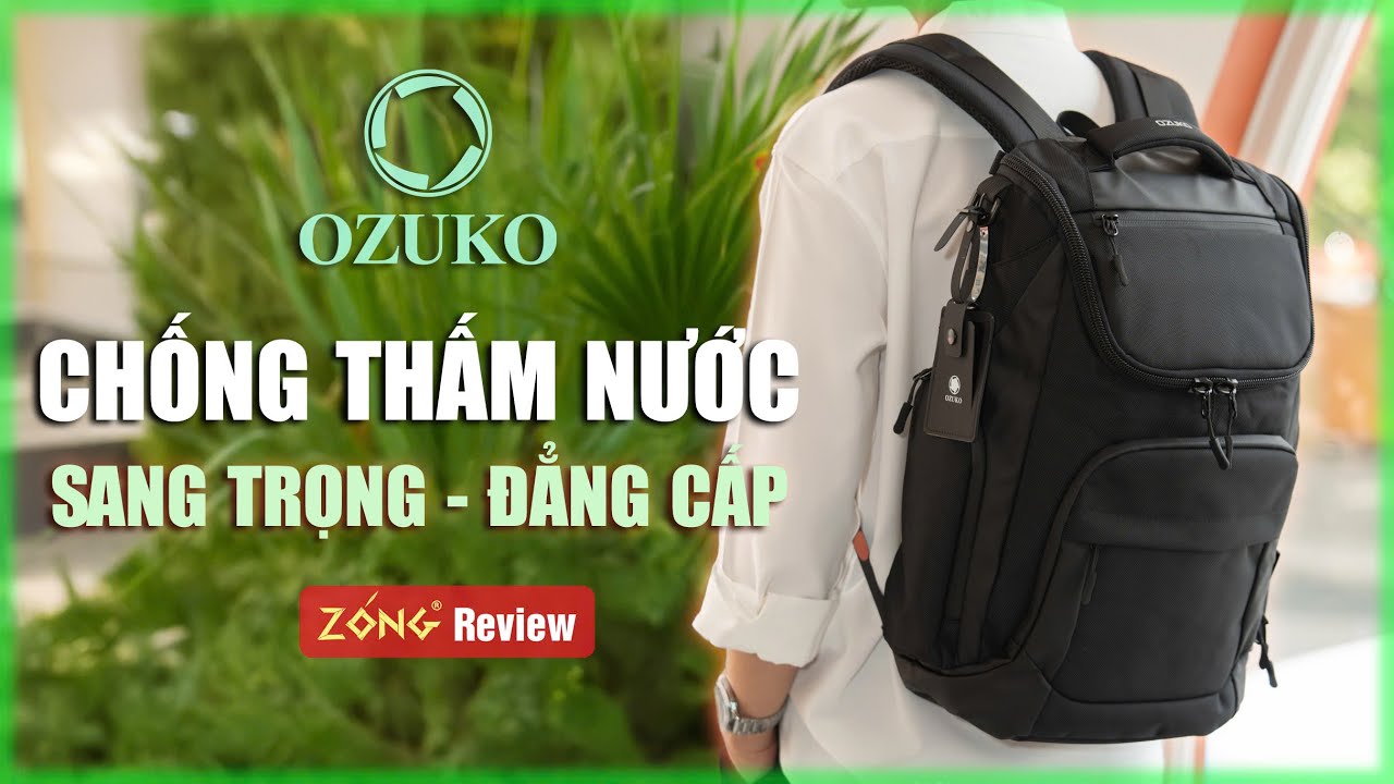 Review Balo laptop du lịch chống thấm nước – OZUKO 9409