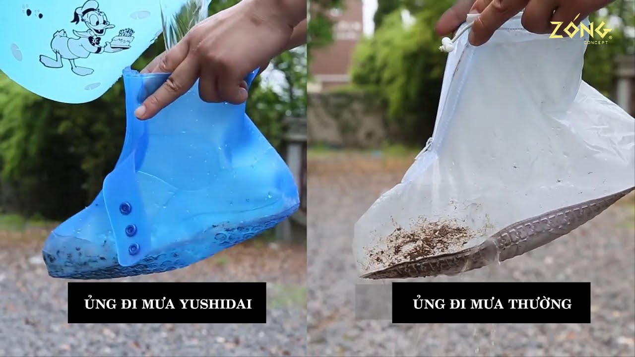 Ủng bọc giày đi mưa thời trang, ép nguyên khối, cổ lỡ cao cấp – YUSHIDAI