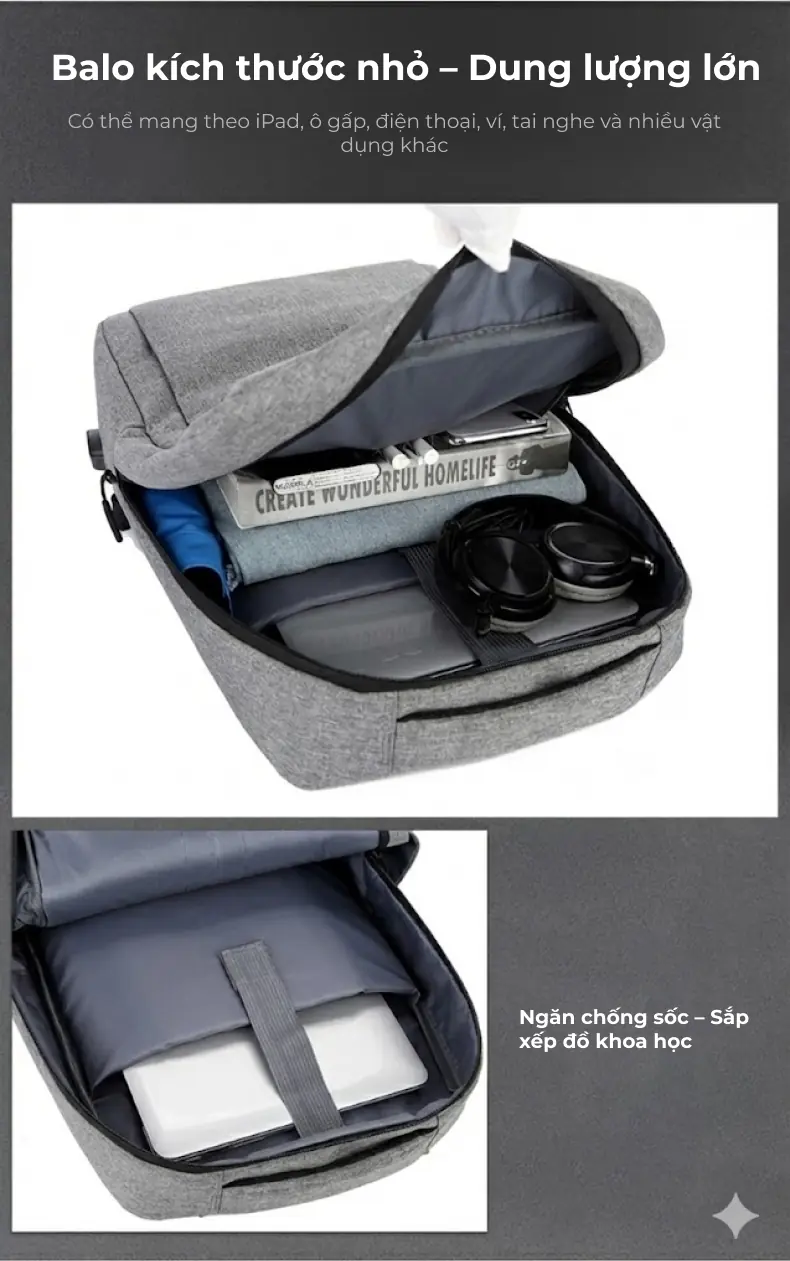 Balo laptop 17 inch giá rẻ in logo theo yêu cầu Frame 110