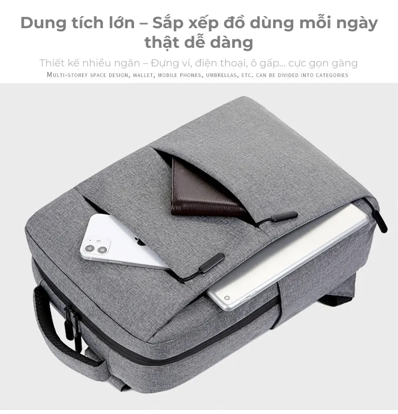 Balo laptop 17 inch giá rẻ in logo theo yêu cầu Frame 111