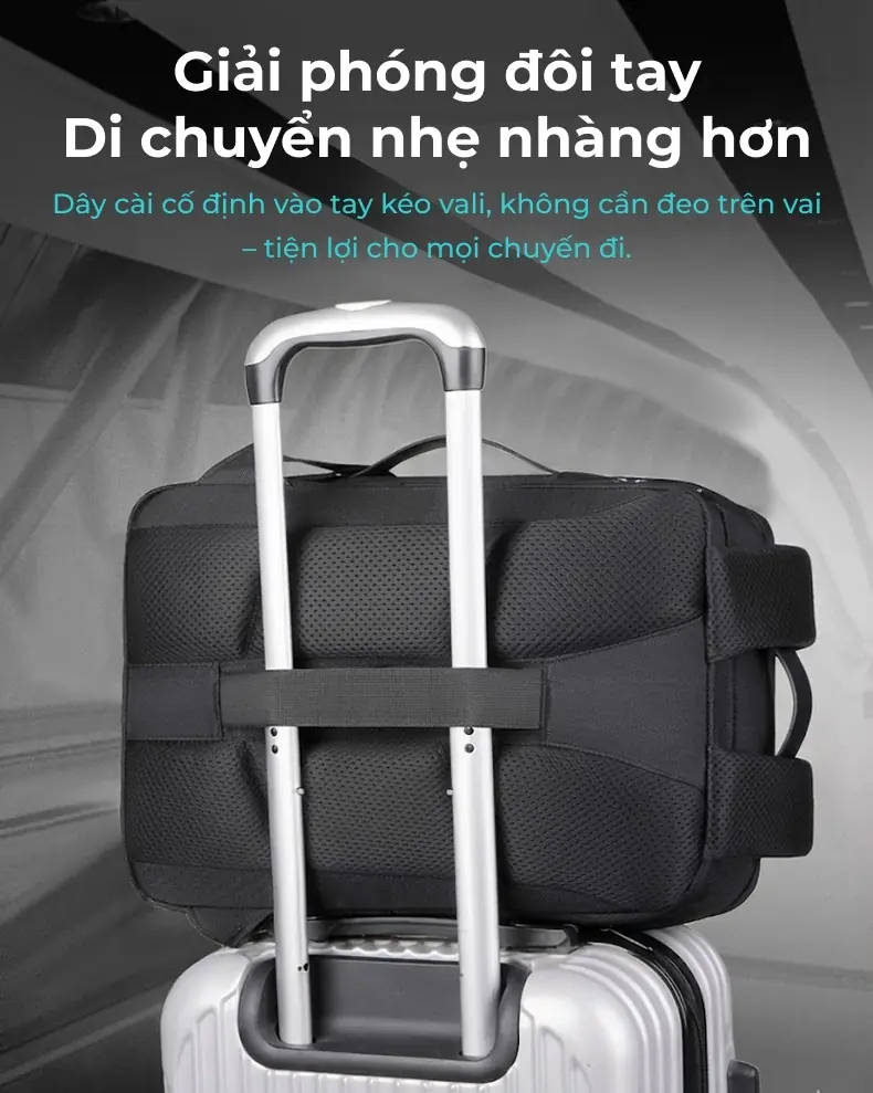 Balo laptop du lịch cao cấp công suất lớn in logo theo yêu cầu Frame 45