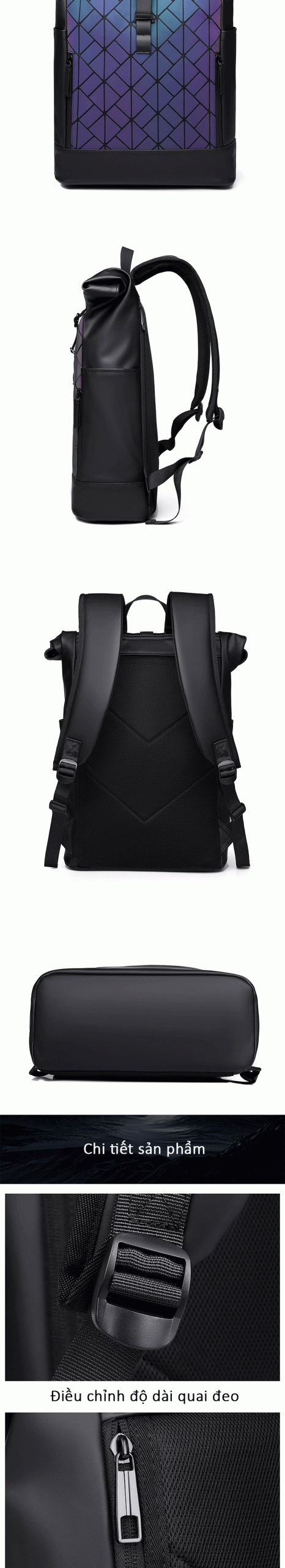 Balo Rolltop thiết kế thời trang unisex chống thấm nước balo rolltop thiet ke thoi trang unisex chong tham nuoc 3