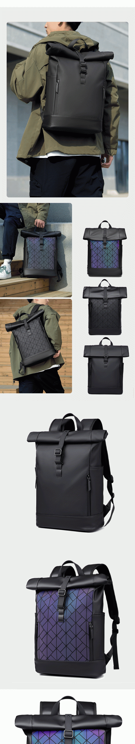 Balo Rolltop thiết kế thời trang unisex chống thấm nước balo rolltop thiet ke thoi trang unisex chong tham nuoc 4