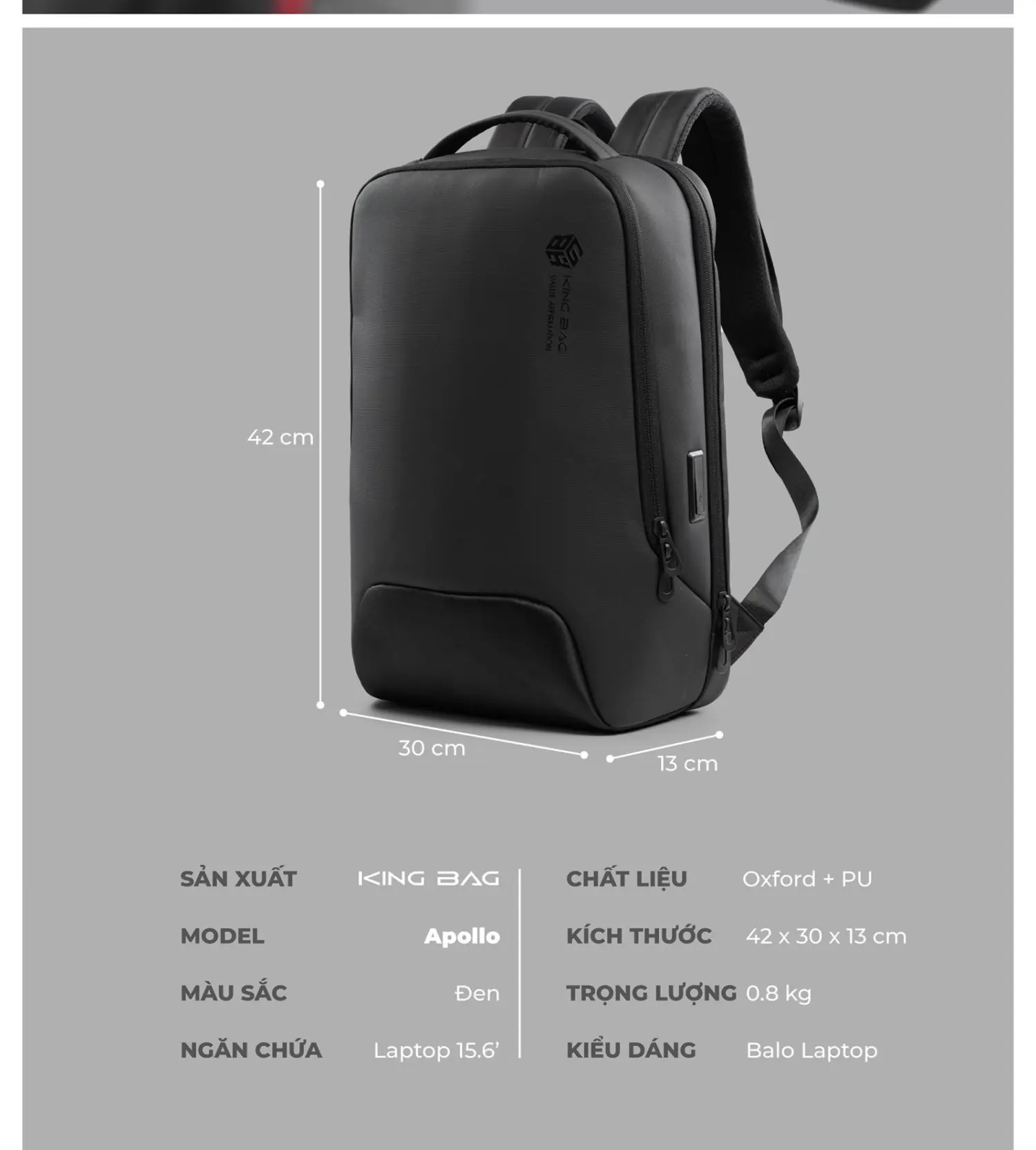 Balo laptop công sở cao cấp 2 ngăn độc lập 15.6 inch – KINGBAG APOLLO balo laptop cong so cao cap 2 ngan doc lap 156 inch kingbag apollo 9