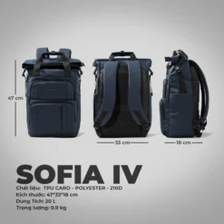 Balo Laptop Thoi Trang Kieu Rolltop Chinh Hang Kingbag Sofia 18