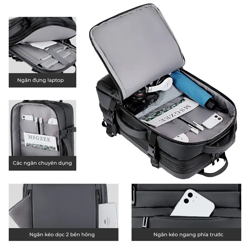 Balo công sở mở rộng dung tích in logo theo yêu cầu Balo công sở mở rộng dung tích in logo theo yêu cầu - Ảnh 4