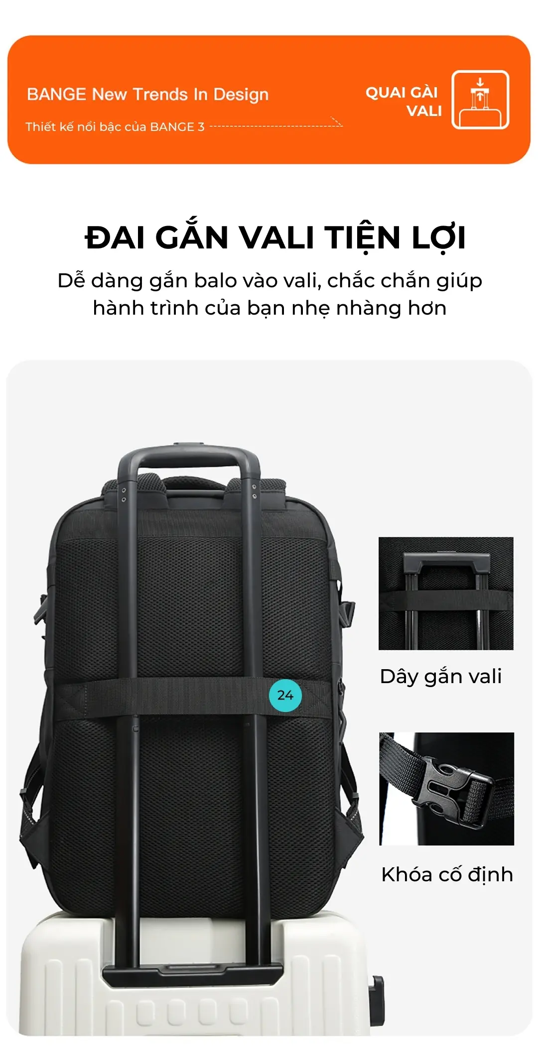 Balo du lịch unisex công suất lớn cao cấp BANGE 7876 balo du lich unisex cong suat lon cao cap bange 7876 15