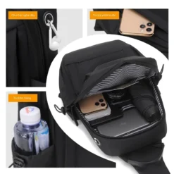 Alternative view of Túi đeo chéo bao tử nam thời trang in logo theo yêu cầu