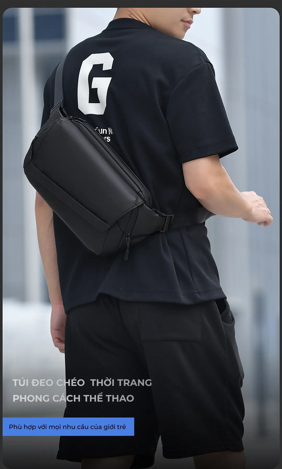 Túi đeo chéo nam phong cách thể thao in logo theo yêu cầu tui deo cheo nam phong cach the thao in logo theo yeu cau 5