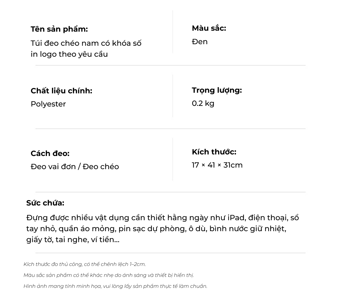 Túi đeo chéo, túi bao tử nam có khóa số in logo theo yêu cầu tui deo cheo tui bao tu nam co khoa so in logo theo yeu cau 13