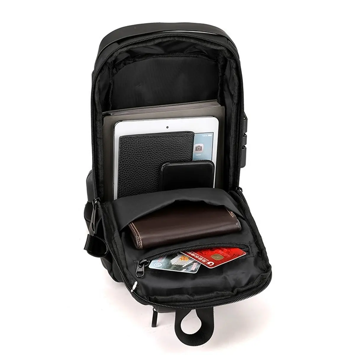 Túi đeo chéo, túi bao tử nam có khóa số in logo theo yêu cầu Túi đeo chéo, túi bao tử nam có khóa số in logo theo yêu cầu - Ảnh 3