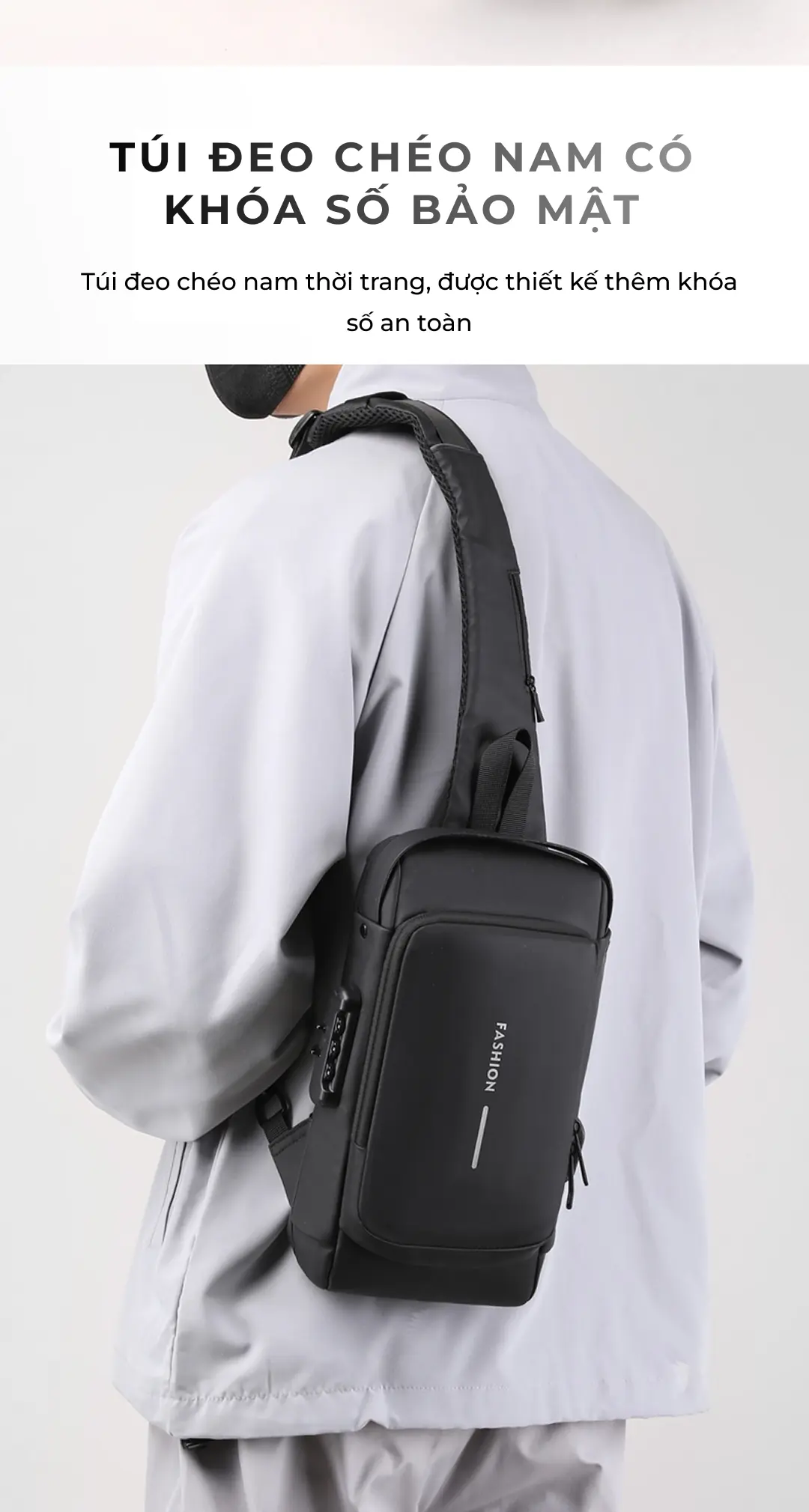 Túi đeo chéo, túi bao tử nam có khóa số in logo theo yêu cầu tui deo cheo tui bao tu nam co khoa so in logo theo yeu cau 4