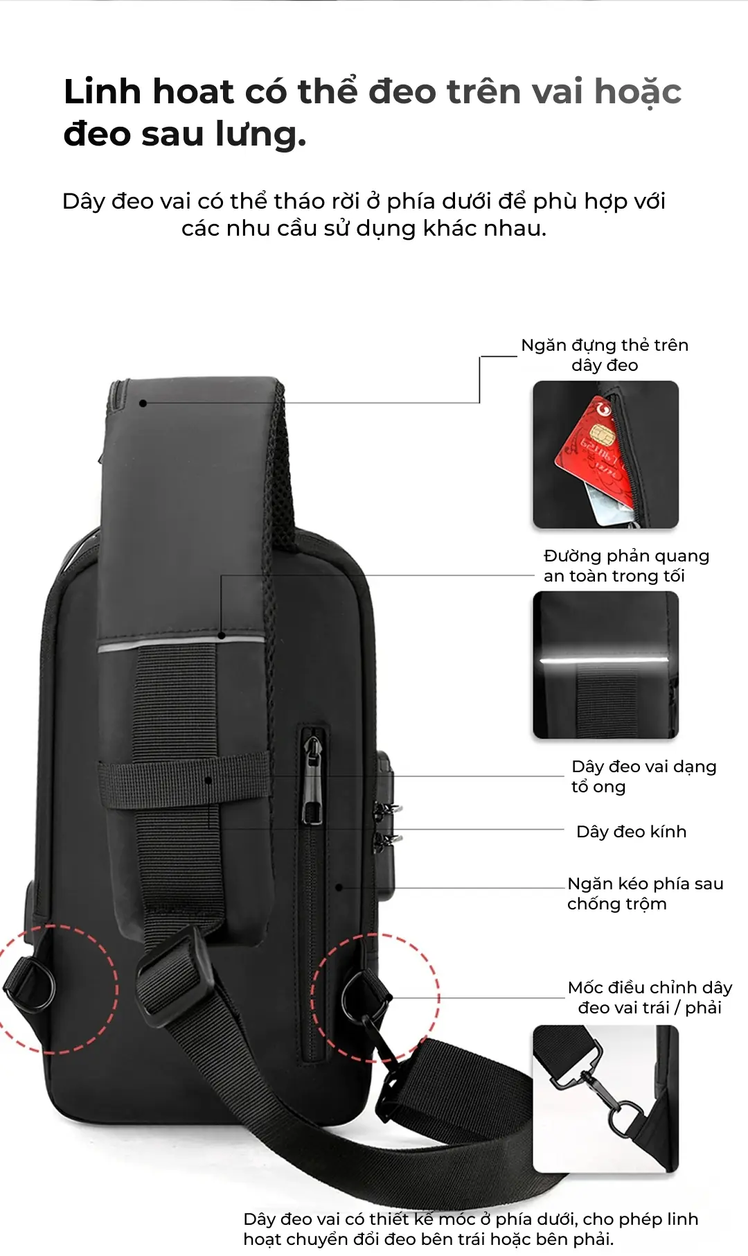 Túi đeo chéo, túi bao tử nam có khóa số in logo theo yêu cầu tui deo cheo tui bao tu nam co khoa so in logo theo yeu cau 5