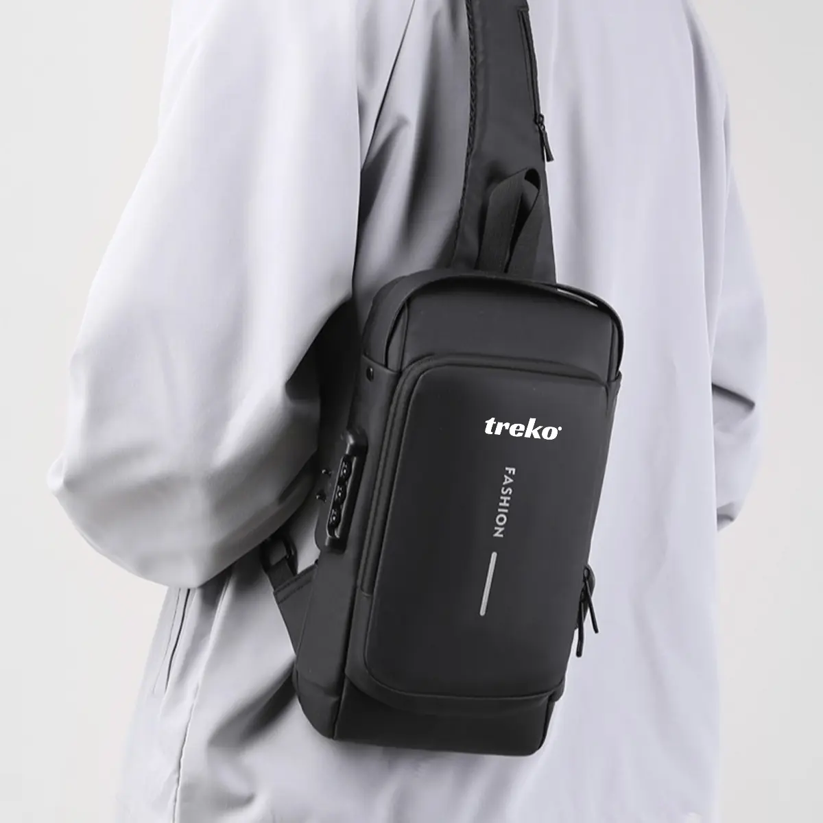 Túi đeo chéo, túi bao tử nam có khóa số in logo theo yêu cầu Túi đeo chéo, túi bao tử nam có khóa số in logo theo yêu cầu