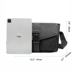 Túi đeo chéo nắp gài nam tối giản in logo theo yêu cầu tui deo cheo nap gai nam toi gian in logo theo yeu cau 3