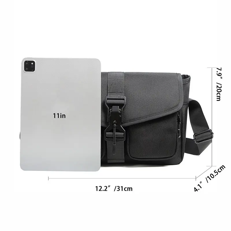 Túi đeo chéo nắp gài nam tối giản in logo theo yêu cầu Túi đeo chéo nắp gài nam tối giản in logo theo yêu cầu - Ảnh 4