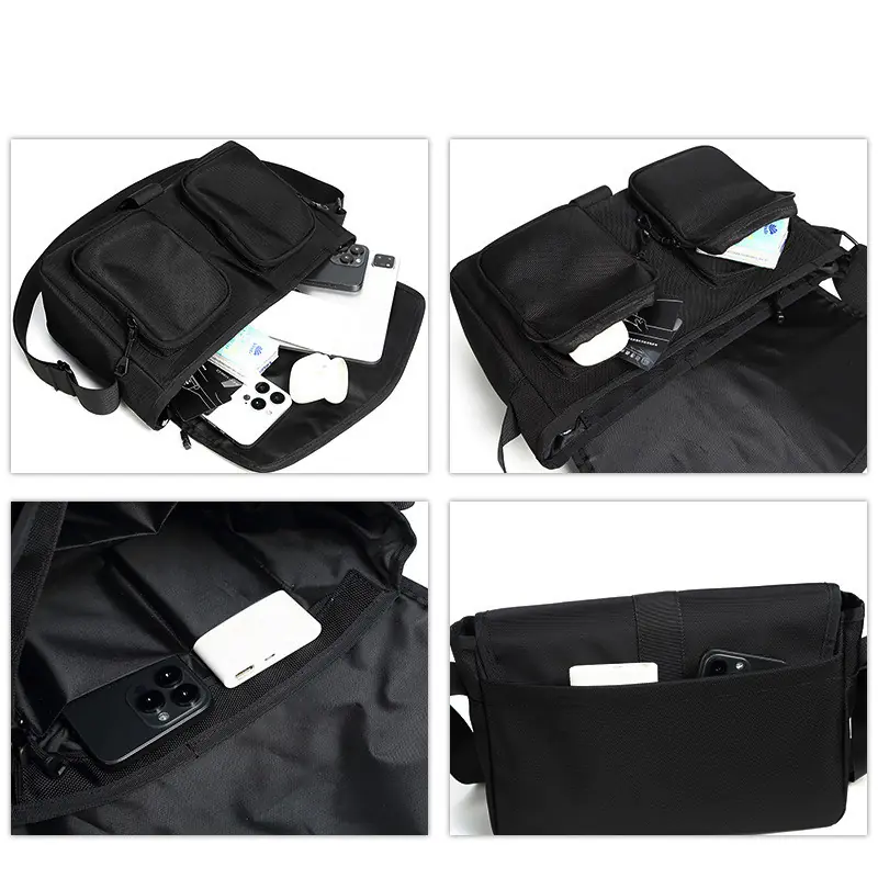 Túi đeo chéo nắp gài nam tối giản in logo theo yêu cầu Túi đeo chéo nắp gài nam tối giản in logo theo yêu cầu - Ảnh 5