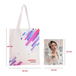 Alternative view of Túi tote, túi vải canvas xách tay họa tiết sao băng in logo theo yêu cầu