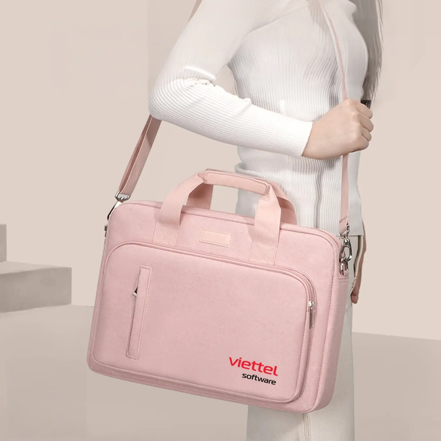 Túi xách, túi đựng laptop 15.6 inch, 14 inch unisex thời trang in logo theo yêu cầu Túi xách, túi đựng laptop 15.6 inch, 14 inch unisex thời trang in logo theo yêu cầu - Ảnh 3