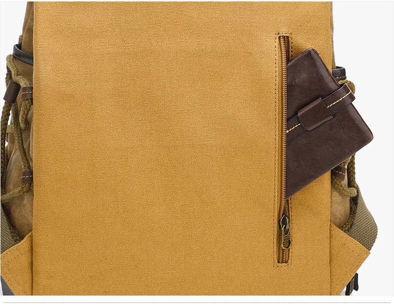 Balo canvas nắp gập retro du lịch, balo phượt, balo laptop 16 inch - B030 balo canvas laptop du lich chong tham nuoc 156 inch b030 16