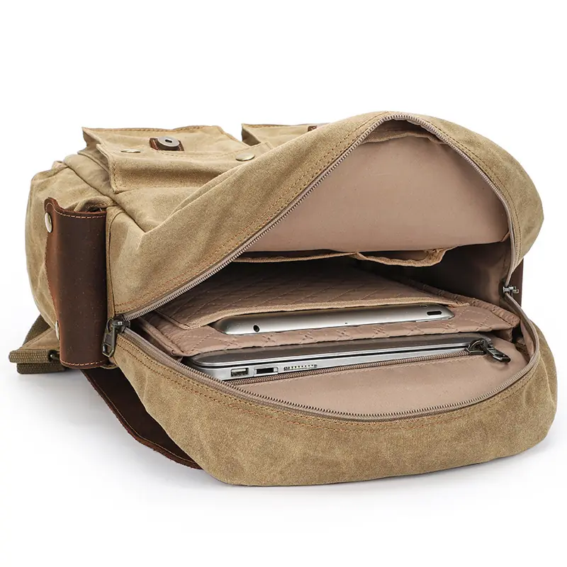 Balo laptop du lịch chất liệu vải canvas, Chống thấm nước, phong cách retro 15.6 inch - K022 Balo laptop du lịch chất liệu vải canvas, Chống thấm nước, phong cách retro 15.6 inch - K022 - Ảnh 3