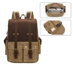 Balo laptop du lịch chất liệu vải canvas, Chống thấm nước, phong cách retro 15.6 inch - K022