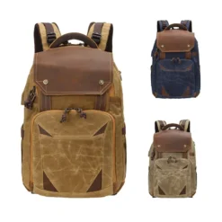 Alternative view of Balo máy ảnh canvas vintage nam cao cấp – chống nước, dung tích lớn, đựng laptop & máy ảnh SLR - K8152