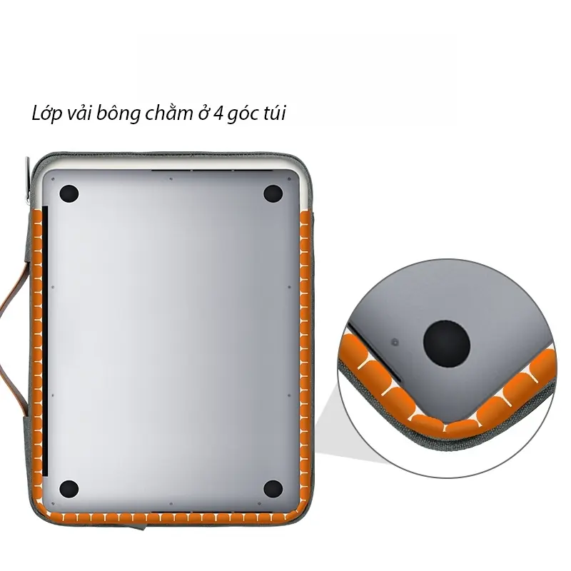 Túi xách macbook, laptop 13 inch - 16 inch lót bông cao cấp in logo theo yêu cầu Túi xách macbook, laptop 13 inch - 16 inch lót bông cao cấp in logo theo yêu cầu - Ảnh 3