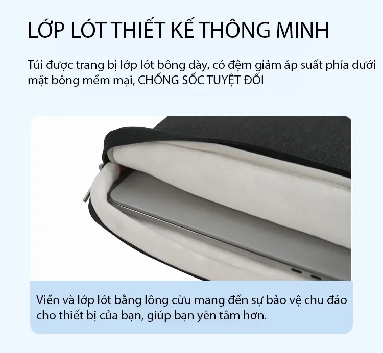 tui xach macbook laptop 165 inch lot bong cao cap in logo theo yeu cau