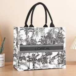 Túi xách nữ, túi xách canvas hoạ tiết vintage in logo theo yêu cầu